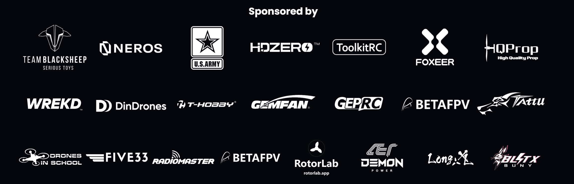 Sponsors of the 2026 MultiGP Championship